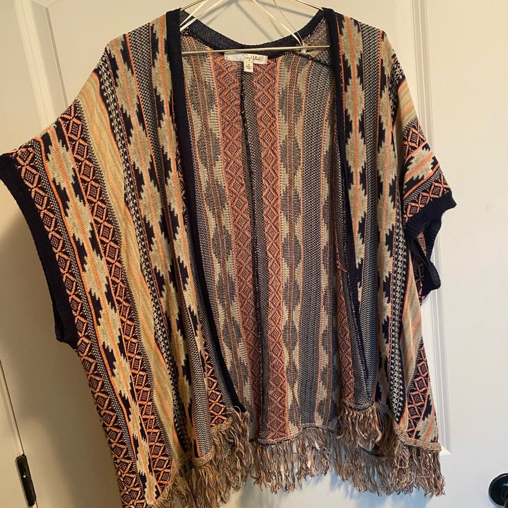 Patterned Open-front cardigan